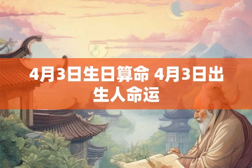4月3日生日算命 4月3日出生人命运