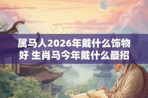 属马人2026年戴什么饰物好 生肖马今年戴什么最招财