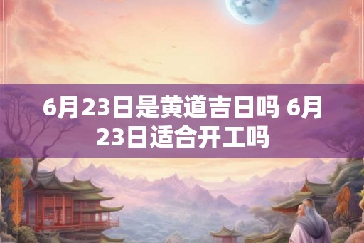 6月23日是黄道吉日吗 6月23日适合开工吗