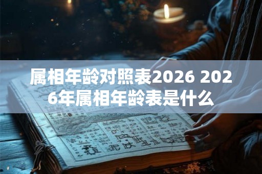 属相年龄对照表2026 2026年属相年龄表是什么