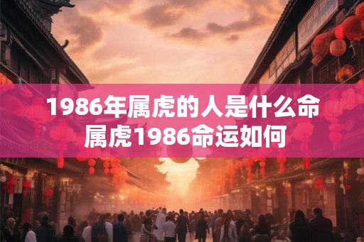 1986年属虎的人是什么命 属虎1986命运如何