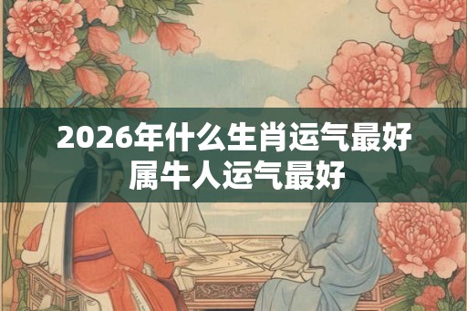 2026年什么生肖运气最好 属牛人运气最好