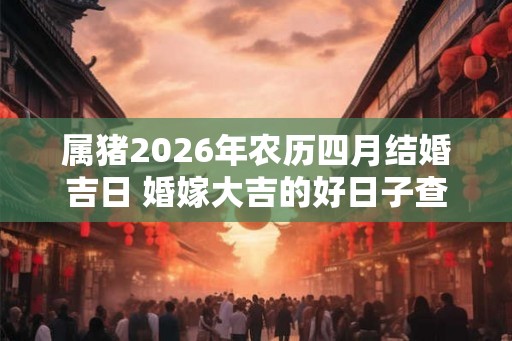 属猪2026年农历四月结婚吉日 婚嫁大吉的好日子查询 属猪2026年农历四月结婚吉日 婚嫁大吉的好日子查询