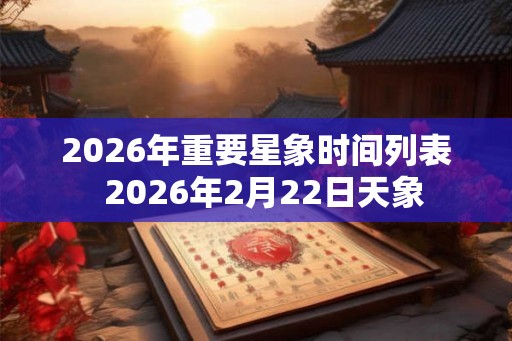 2026年重要星象时间列表 2026年2月22日天象 2026年重要星象时间列表 2026年2月22日天象
