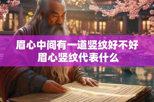 眉心中间有一道竖纹好不好 眉心竖纹代表什么