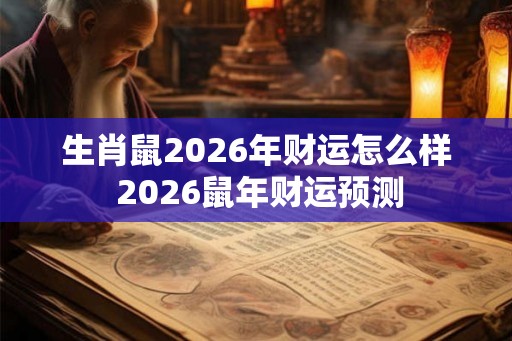 生肖鼠2026年财运怎么样 2026鼠年财运预测