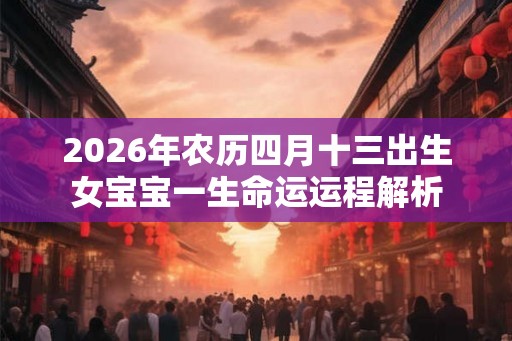 2026年农历四月十三出生女宝宝一生命运运程解析