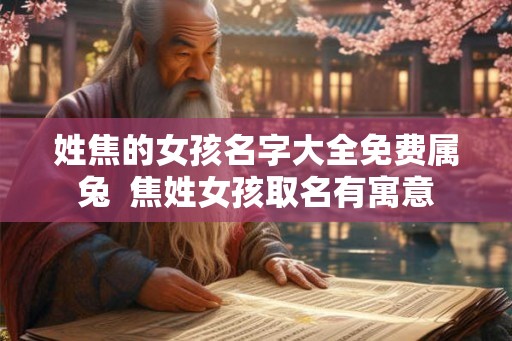 姓焦的女孩名字大全免费属兔  焦姓女孩取名有寓意