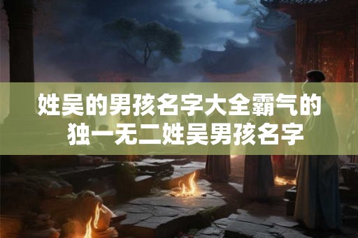 姓吴的男孩名字大全霸气的  独一无二姓吴男孩名字