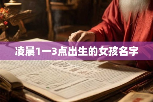 凌晨1一3点出生的女孩名字
