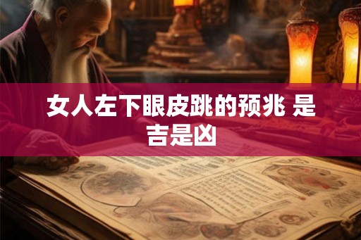 女人左下眼皮跳的预兆 是吉是凶