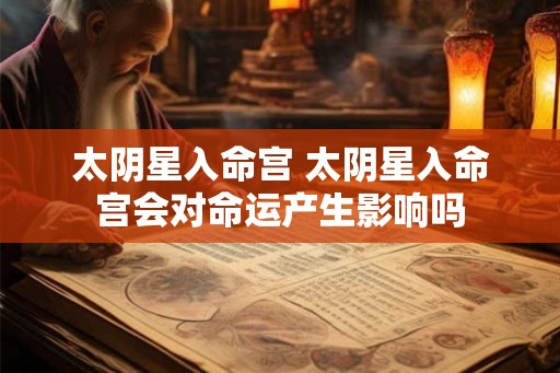 太阴星入命宫 太阴星入命宫会对命运产生影响吗