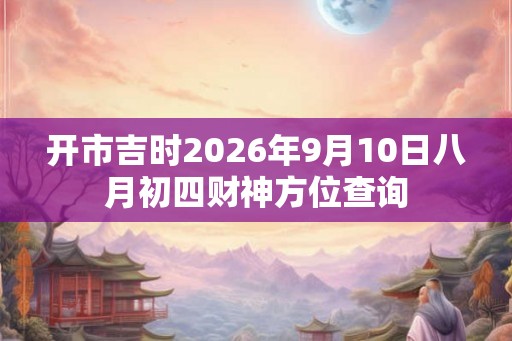 开市吉时2026年9月10日八月初四财神方位查询
