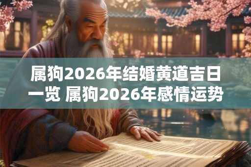 属狗2026年结婚黄道吉日一览 属狗2026年感情运势好不好