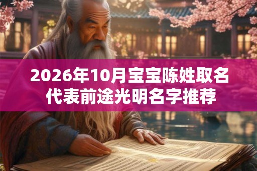 2026年10月宝宝陈姓取名 代表前途光明名字推荐