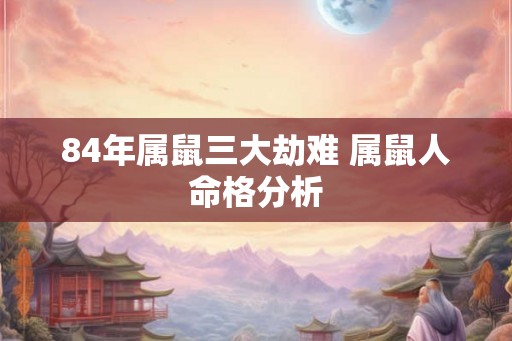 84年属鼠三大劫难 属鼠人命格分析