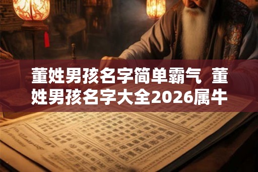董姓男孩名字简单霸气  董姓男孩名字大全2026属牛