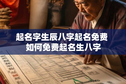 起名字生辰八字起名免费 如何免费起名生八字
