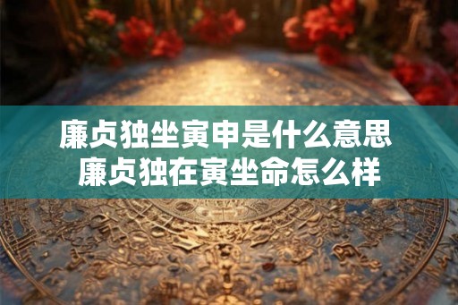 廉贞独坐寅申是什么意思 廉贞独在寅坐命怎么样