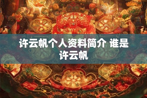 许云帆个人资料简介 谁是许云帆