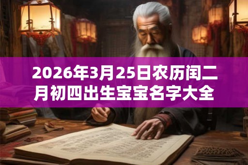 2026年3月25日农历闰二月初四出生宝宝名字大全 2026年3月25日农历闰二月初四出生宝宝名字大全