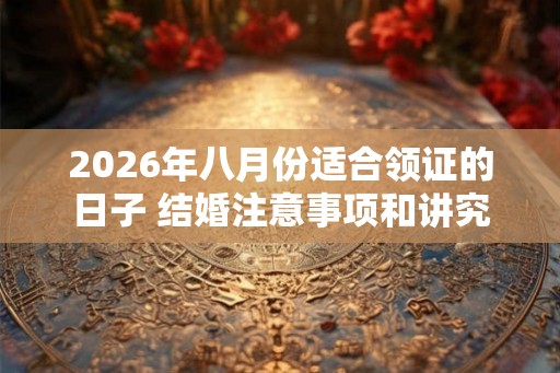 2026年八月份适合领证的日子 结婚注意事项和讲究