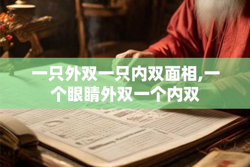 一只外双一只内双面相,一个眼睛外双一个内双
