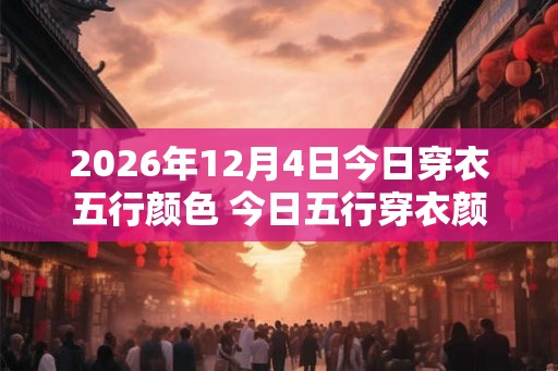 2026年12月4日今日穿衣五行颜色 今日五行穿衣颜色搭配