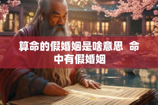 算命的假婚姻是啥意思  命中有假婚姻