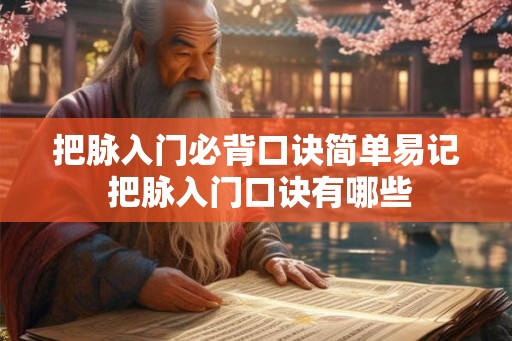 把脉入门必背口诀简单易记 把脉入门口诀有哪些
