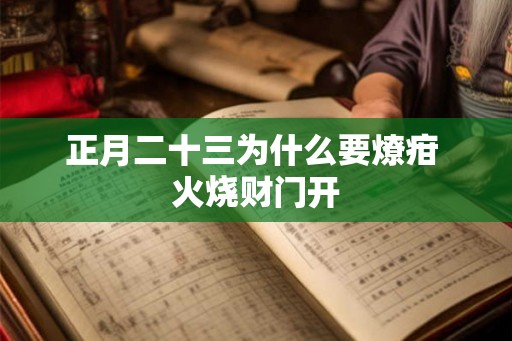 正月二十三为什么要燎疳 火烧财门开