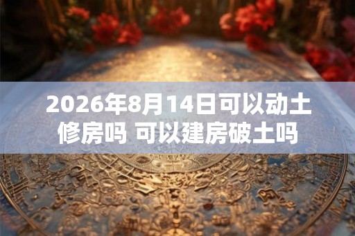 2026年8月14日可以动土修房吗 可以建房破土吗