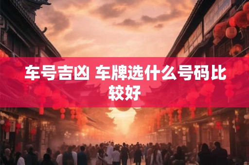 车号吉凶 车牌选什么号码比较好 车号吉凶 车牌选什么号码比较好
