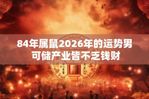 84年属鼠2026年的运势男 可储产业皆不乏钱财