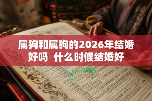属狗和属狗的2026年结婚好吗  什么时候结婚好