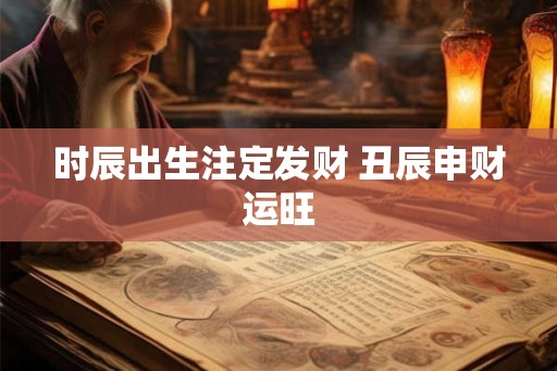时辰出生注定发财 丑辰申财运旺