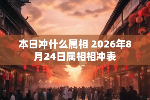 本日冲什么属相 2026年8月24日属相相冲表