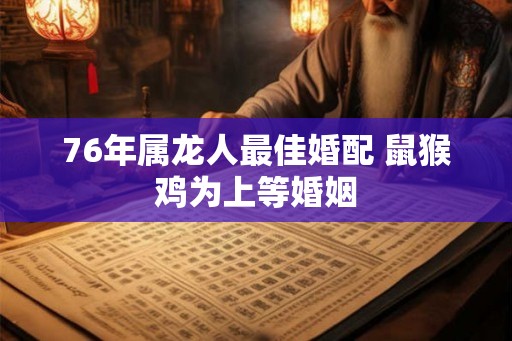 76年属龙人最佳婚配 鼠猴鸡为上等婚姻