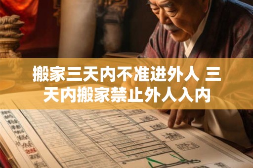 搬家三天内不准进外人 三天内搬家禁止外人入内
