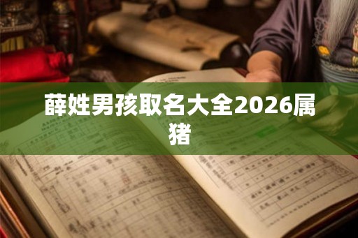薛姓男孩取名大全2026属猪 薛姓男孩取名大全2026属猪