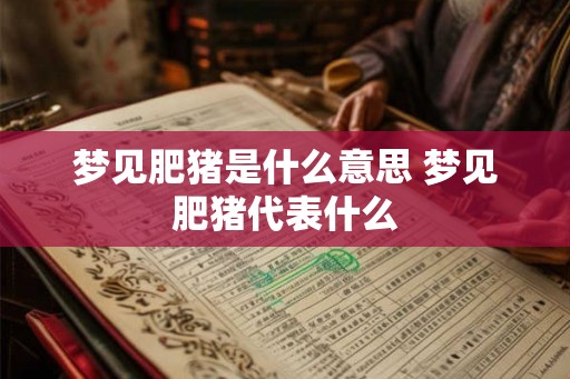 梦见肥猪是什么意思 梦见肥猪代表什么