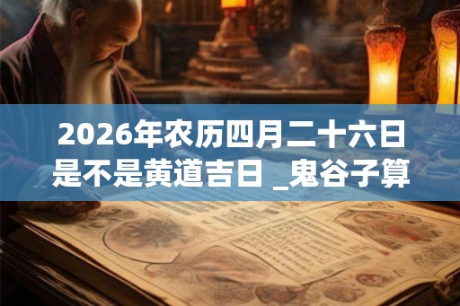 2026年农历四月二十六日是不是黄道吉日 _鬼谷子算命网