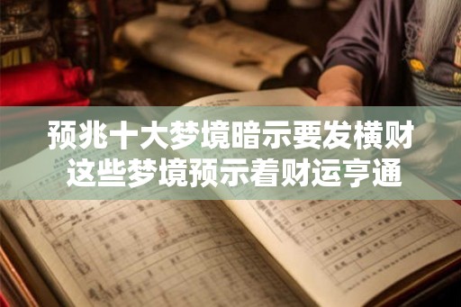 预兆十大梦境暗示要发横财 这些梦境预示着财运亨通吗