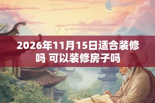 2026年11月15日适合装修吗 可以装修房子吗