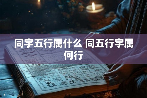 同字五行属什么 同五行字属何行