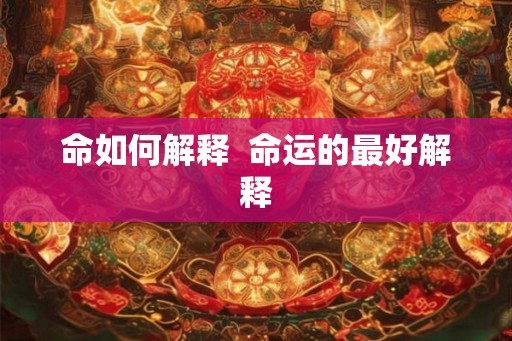 命如何解释  命运的最好解释