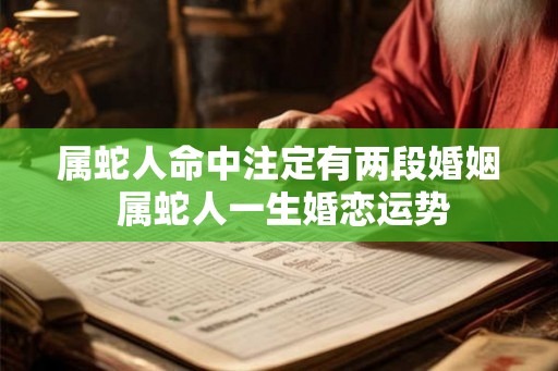 属蛇人命中注定有两段婚姻 属蛇人一生婚恋运势