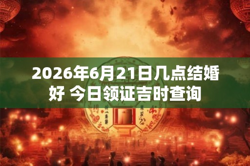 2026年6月21日几点结婚好 今日领证吉时查询