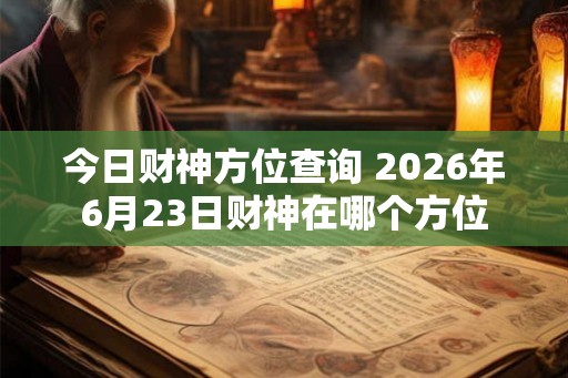 今日财神方位查询 2026年6月23日财神在哪个方位