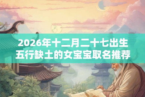 2026年十二月二十七出生五行缺土的女宝宝取名推荐